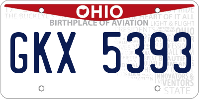 OH license plate GKX5393
