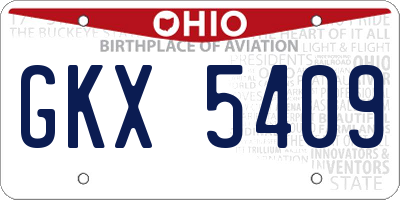 OH license plate GKX5409