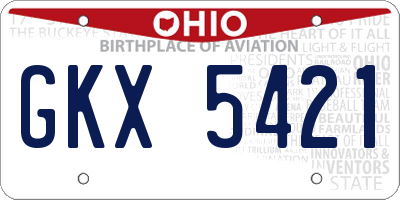 OH license plate GKX5421