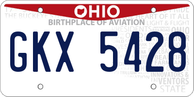 OH license plate GKX5428