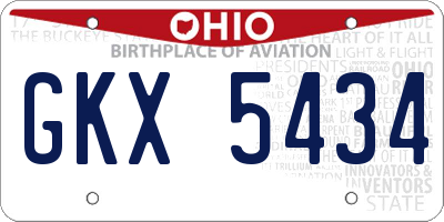 OH license plate GKX5434