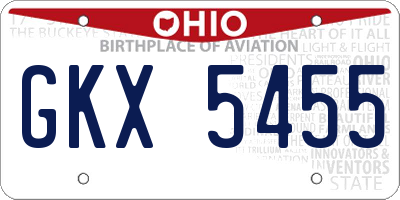 OH license plate GKX5455
