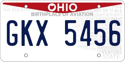 OH license plate GKX5456