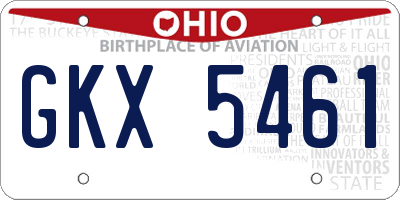 OH license plate GKX5461