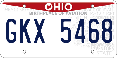 OH license plate GKX5468