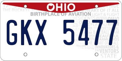 OH license plate GKX5477
