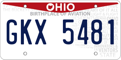 OH license plate GKX5481