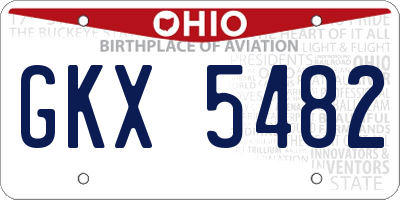 OH license plate GKX5482