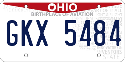 OH license plate GKX5484