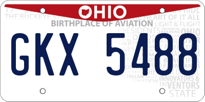 OH license plate GKX5488