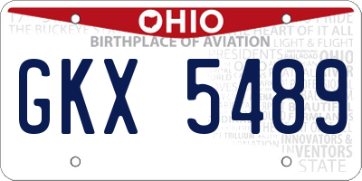 OH license plate GKX5489