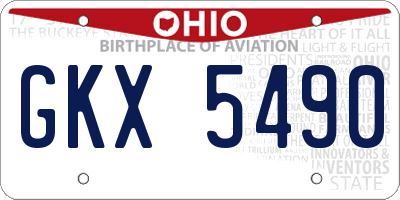OH license plate GKX5490