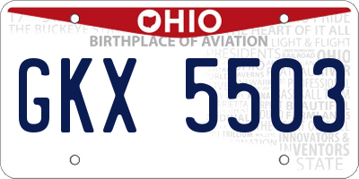 OH license plate GKX5503