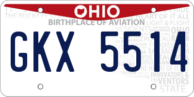 OH license plate GKX5514
