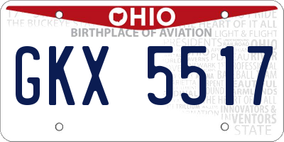 OH license plate GKX5517