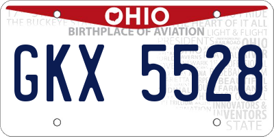 OH license plate GKX5528