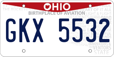 OH license plate GKX5532