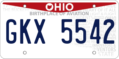 OH license plate GKX5542