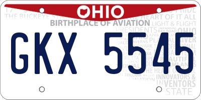 OH license plate GKX5545