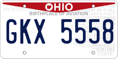 OH license plate GKX5558