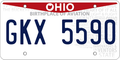 OH license plate GKX5590