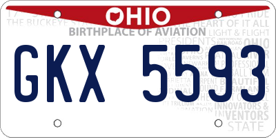 OH license plate GKX5593