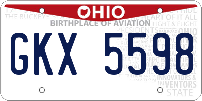 OH license plate GKX5598