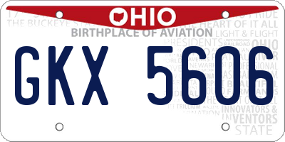 OH license plate GKX5606