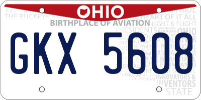 OH license plate GKX5608