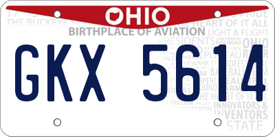 OH license plate GKX5614