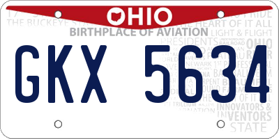 OH license plate GKX5634