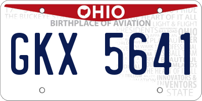 OH license plate GKX5641