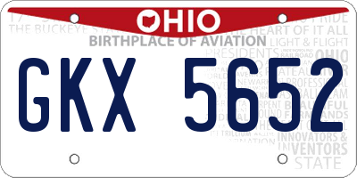 OH license plate GKX5652