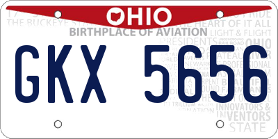 OH license plate GKX5656