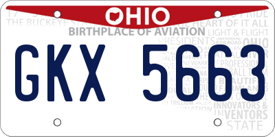 OH license plate GKX5663