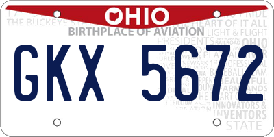 OH license plate GKX5672