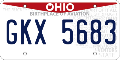 OH license plate GKX5683