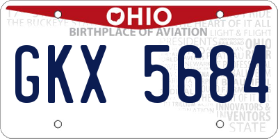 OH license plate GKX5684
