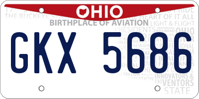OH license plate GKX5686