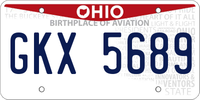 OH license plate GKX5689
