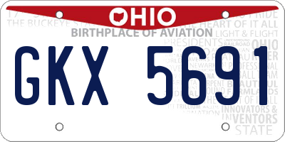 OH license plate GKX5691