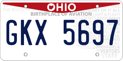OH license plate GKX5697