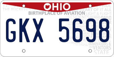 OH license plate GKX5698