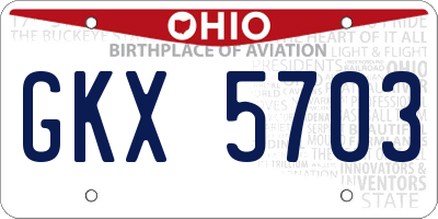 OH license plate GKX5703