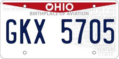 OH license plate GKX5705