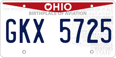 OH license plate GKX5725