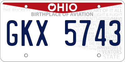 OH license plate GKX5743