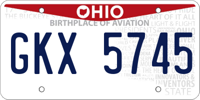 OH license plate GKX5745