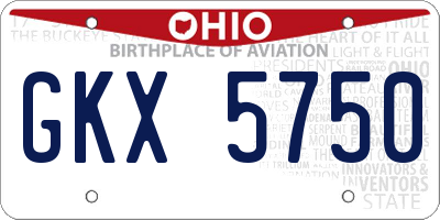 OH license plate GKX5750