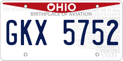 OH license plate GKX5752